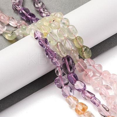 Natural Prehnite & Rose Quartz & Amethyst & Citrine Beads Strands G-L610-B14-01-1