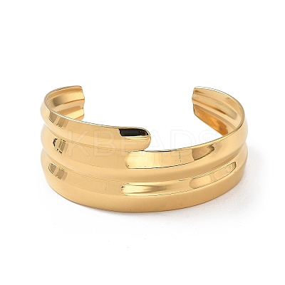 Ion Plating(IP) 304 Stainless Steel Cuff Bangles for Women BJEW-Z078-19G-1