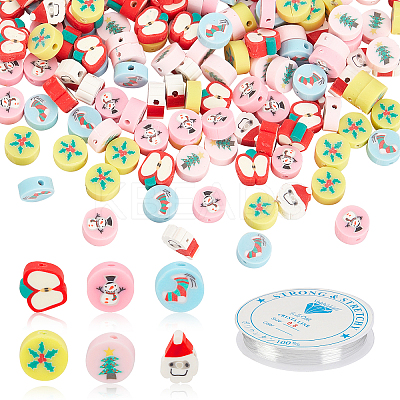 Christmas Handmade Polymer Clay Beads Kit for DIY Jewelry Making DIY-PH0004-04-1