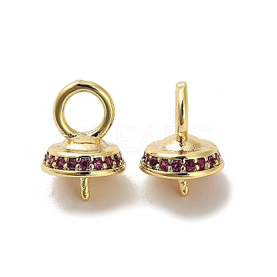 Brass Micro Pave Cubic Zirconia Cup Pearl Peg Bails Pin Pendants KK-S397-05B-1