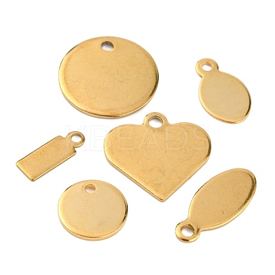 30Pcs 6 Style Ion Plating(IP) 304 Stainless Steel Charms STAS-FS0001-13G-1