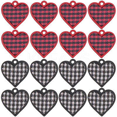 16Pcs 2 Colors Spary Painted Alloy Polyester Pendants FIND-SC0016-84-1