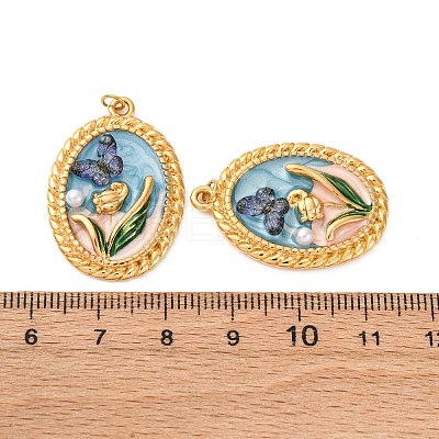 304 Stainless Steel Enamel Pendants STAS-U061-48G-01-1