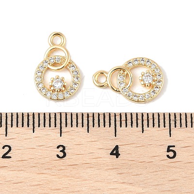 Brass Micro Pave Cubic Zirconia Pendants KK-R219-22G-1