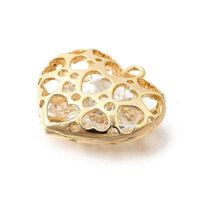 Brass with Cubic Zirconia Pendants KK-E792-30G-02-1