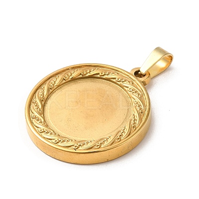 Ion Plating(IP) 304 Stainless Steel Pendants Cabochon Settings STAS-L272-002G-1