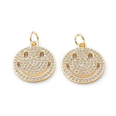 Brass Micro Pave Clear Cubic Zirconia Pendants LS-ZIRC-Z014-08G-1