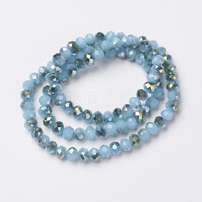 Electroplate Glass Beads Strands EGLA-A034-J8mm-S03-1