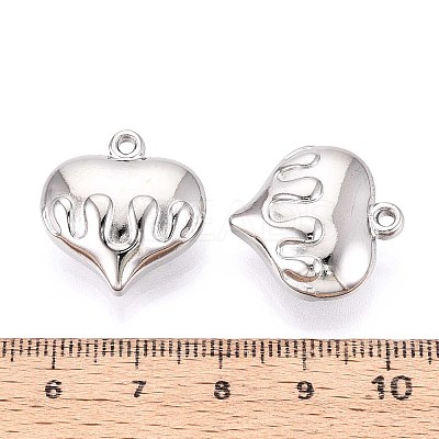 304 Stainless Steel Heart Pendants STAS-T067-43P-1