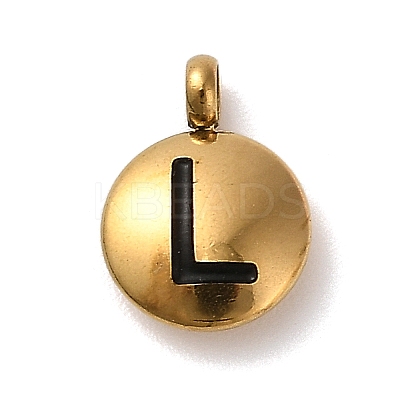 304 Stainless Steel Black Enamel Charms STAS-R009-01G-L-1