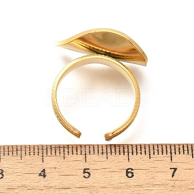 Irregular Geometric 304 Stainless Steel Open Cuff Rings for Women RJEW-R012-02G-1