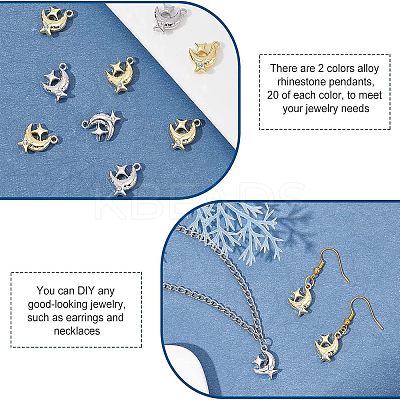 40Pcs 2 Colors Rack Plating Alloy Pendants FIND-FH0004-51-1