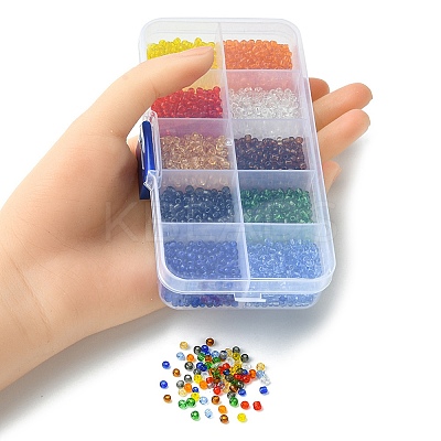 100G 10 Colors 8/0 Glass Seed Beads SEED-YW0002-40-1