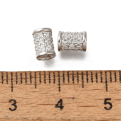 925 Sterling Silver Micro Pave Clear Cubic Zirconia Beads STER-M018-11P-1