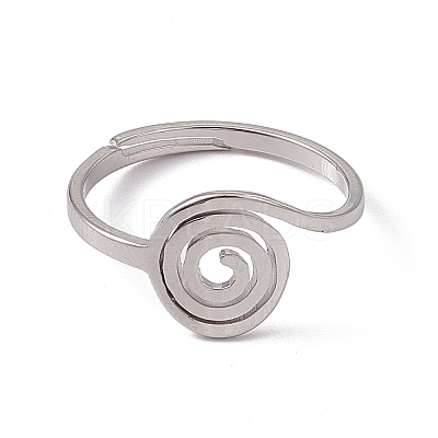 Non-Tarnish 201 Stainless Steel Vortex Adjustable Ring for Women RJEW-C045-07P-1