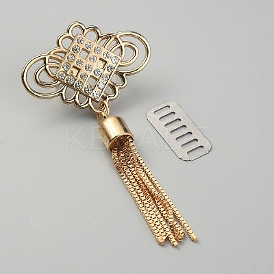 Alloy Rhinestone Bag Decorative Buckle Clip FIND-WH0111-190-1