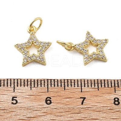 Brass Micro Pave Cubic Zirconia Charms KK-C092-23B-G-1