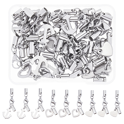 24 Sets 3 Style 304 Stainless Steel Lobster Claw Clasps FIND-FH0003-07-1