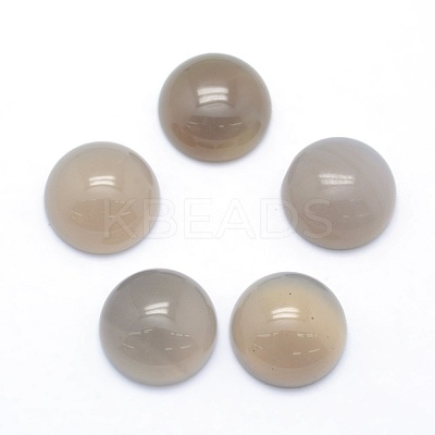 Natural Grey Agate Cabochons G-P393-R46-14.5mm-1