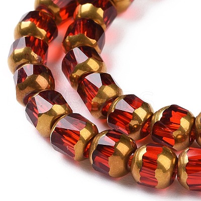 Electroplated Transparent Glass Beads Strands GLAA-P003-C01-1
