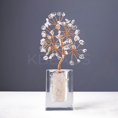 Natural Quartz Crystal Chips Money Tree Display Decorations PW-WG1CBB9-01-1