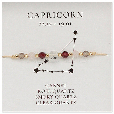 Natural stone constellation bracelet with 12 zodiac signs X-NR2952-5-1