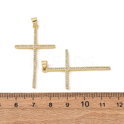 Brass Micro Pave Cubic Zirconia Pendants KK-D426-24B-G-1