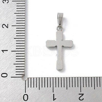 304 Stainless Steel Micro Pave Cubic Zirconia Pendants STAS-Z107-08P-18-1