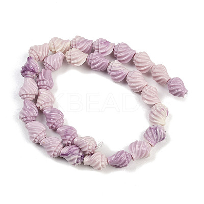 Synthetic Coral Dyed Carved Beads Strands SHEL-D001-B01-1