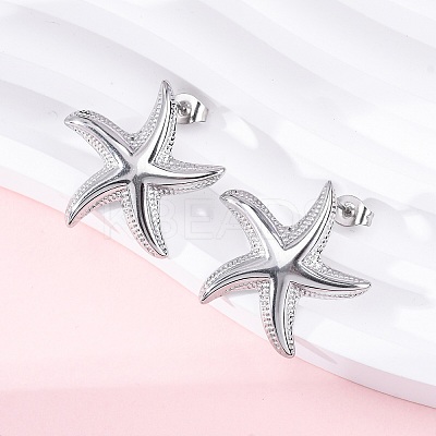 304 Stainless Steel Stud Earrings for Women EJEW-K306-12P-1