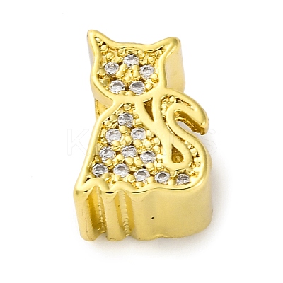 Rack Plating Brass Micro Pave Cubic Zirconia European Beads KK-Z081-11-1