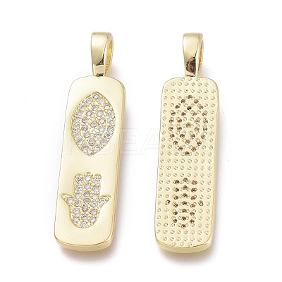 Brass Micro Pave Cubic Zirconia Pendants ZIRC-F114-05-G-1