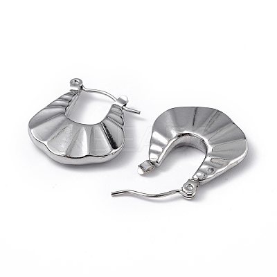 Non-Tarnish 304 Stainless Steel Twist Teardrop Thick Hoop Earrings for Women EJEW-I284-11P-1