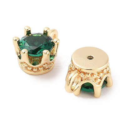 Brass Micro Pave Cubic Zirconia Charms KK-C051-39G-06-1
