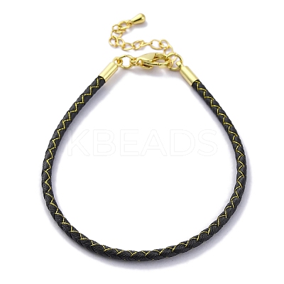 Polyester Cord Braided Bracelet Makings MAK-Z003-01G-04-1