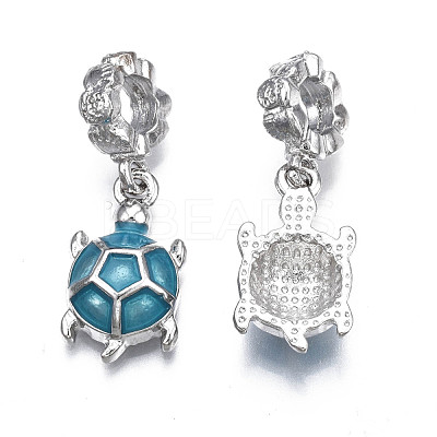 Rack Plating Alloy Enamel European Dangle Charms MPDL-N039-056-1