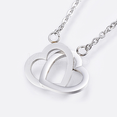 Non-Tarnish 304 Stainless Steel Pendant Necklaces LS-NJEW-H439-07P-1
