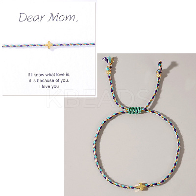Mother's Day Adjustable Brass Bead Braided Bead Bracelets YE2550-13-1