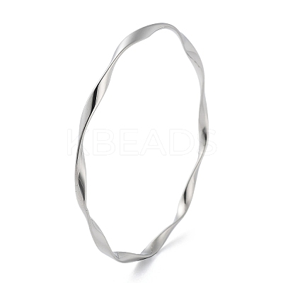 Non-Tarnish Twist 304 Stainless Steel Bangles BJEW-G684-04P-1