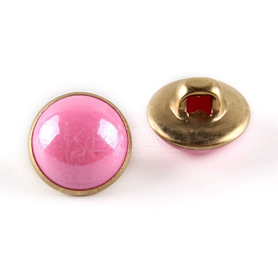 1-Hole Brass Resin Button BUTT-WH0015-35E-1
