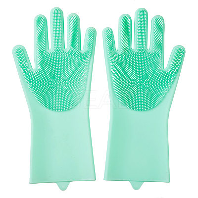 Silicone Dishwashing Gloves AJEW-TA0016-04A-1
