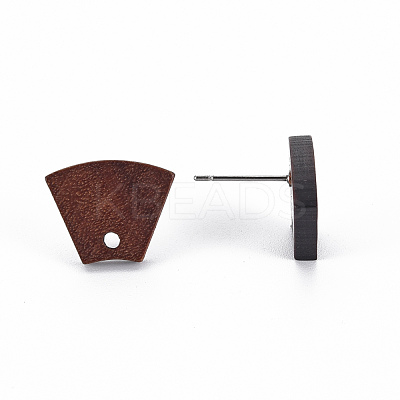 Walnut Wood Stud Earring Findings WOOD-S054-48-1