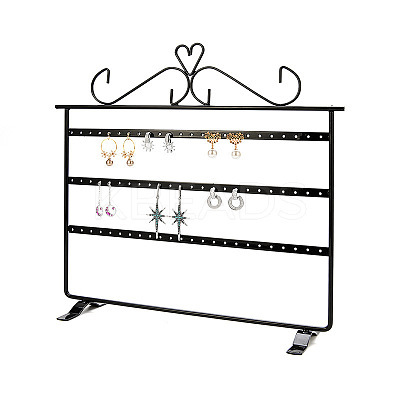 Triple Levels Rectangle Iron Earring Display Stand LS-CON-PW0001-153B-1