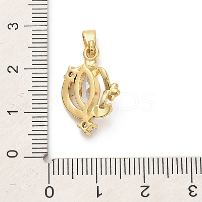 Brass Micro Pave Cubic Zirconia Pendants KK-M314-12G-1