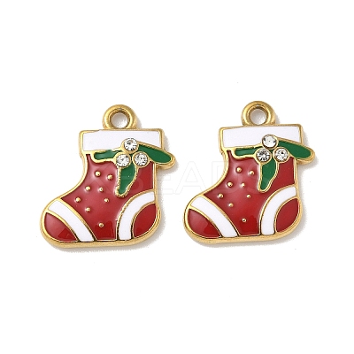 304 Stainless Steel Enamel Pendants STAS-L300-012G-12-1