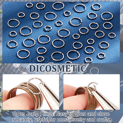 360Pcs 3 Styles 304 Stainless Steel Twisted Open Jump Rings for Chainmaille Weaves STAS-DC0011-98-1