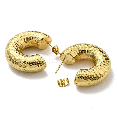 Ion Plating(IP) 316 Surgical Stainless Steel Hammered Stud Earrings for Women LS-EJEW-C053-03G-1