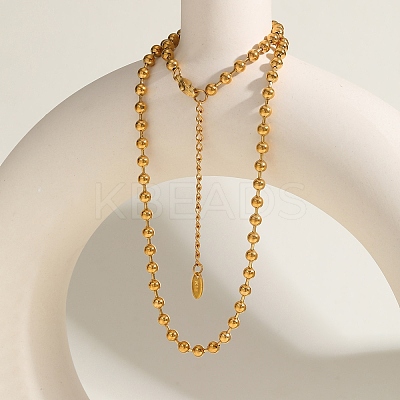 3MM 304 Stainless Steel Ball Chain Necklaces NJEW-D322-02G-1