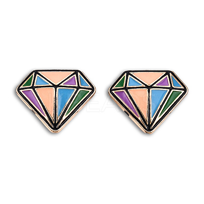 Diamond Shape Enamel Pin JEWB-N007-228-1