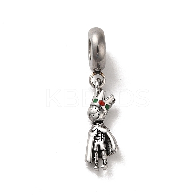 304 Stainless Steel Enamel European Dangle Charms STAS-G308-18AS-1